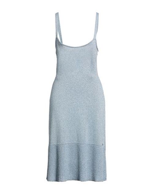 Woman Mini dress Sky blue Size M Viscose, Metallic fiber