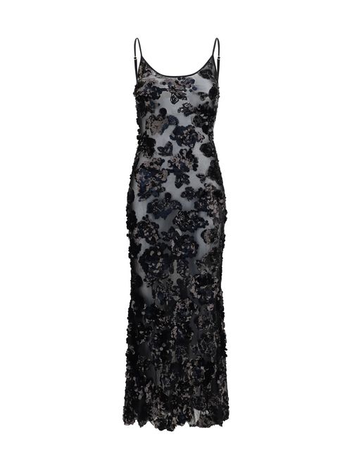 Sequin-Embellished Dress — Black