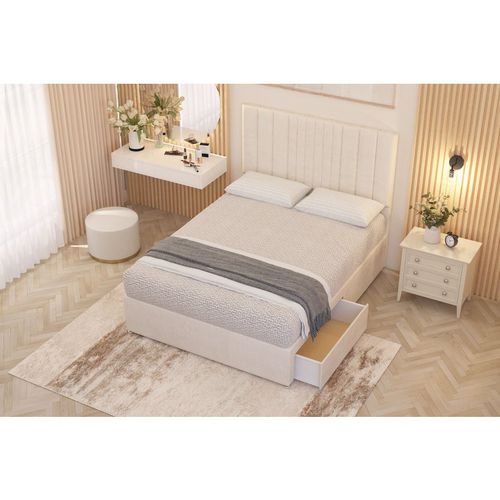 Alexas Plush Velvet 2 Drawer Divan Bed Set with Midnight Pocket Sprung Mattress and Headboard