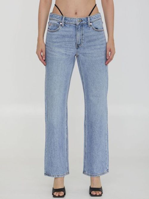 Alexander Wang Pre-Styled Logo Thong Mid Rise Jeans