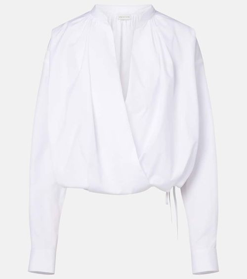 Draped cotton blouse
