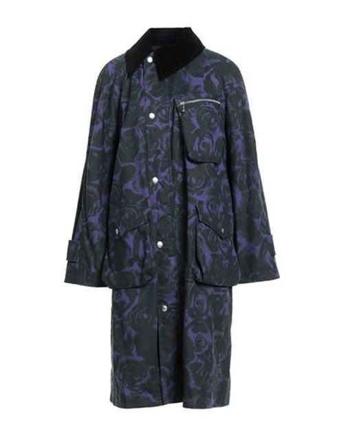 Woman Overcoat & Trench Coat Purple Size 2 Cotton