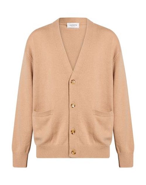 Man Cardigan Sand Size 38 Merino Wool, Cashmere