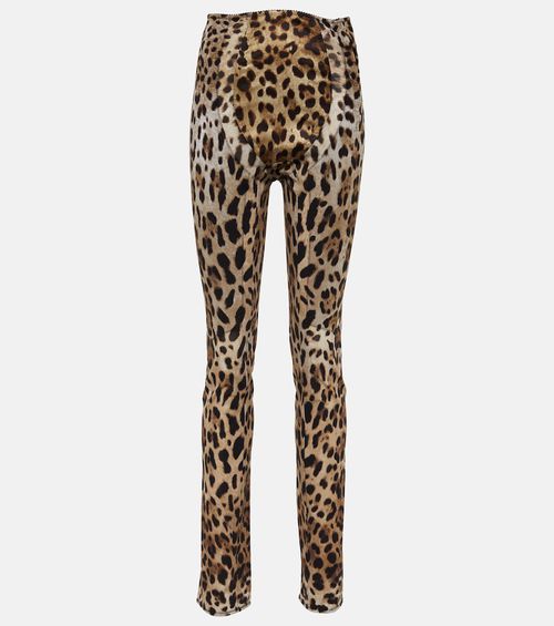 X Kim printed high-rise flared pants