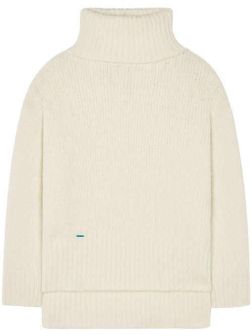 Logo-plaque cashmere-silk blend jumper - White