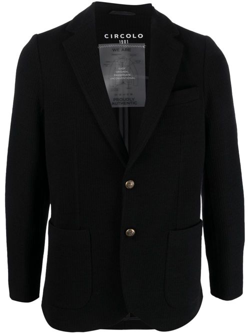 Notched-lapel single-breasted blazer