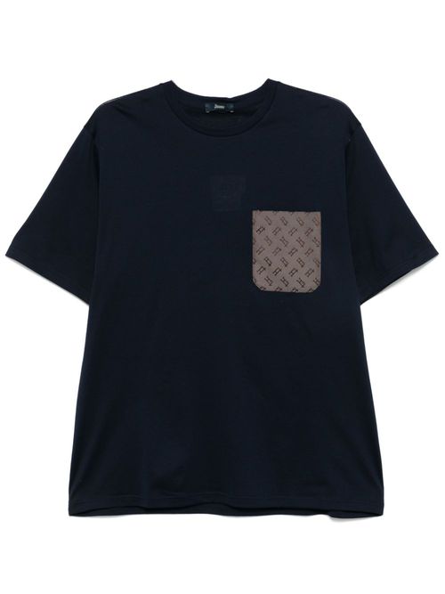 Logo-embroidered T-shirt - Blue