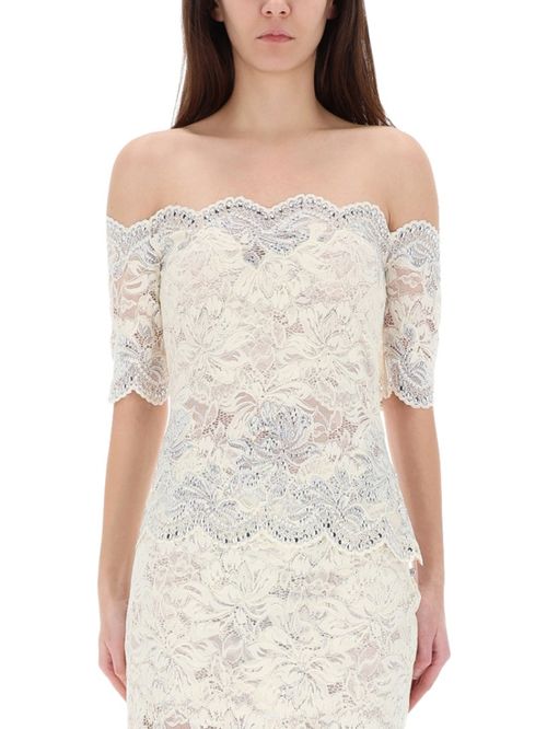 White Lace Off Shoulder Top
