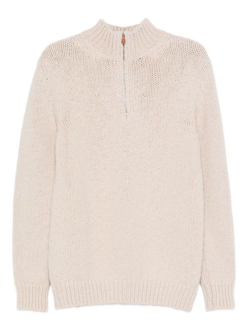 Half-zip wool sweater - Neutrals