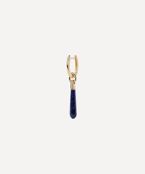 18ct Gold-Plated Sodalite Large Jupiter Single Hoop Earring Luxury Christmas Gift / Present