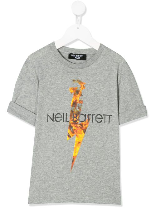 Fire print T-shirt - Grey