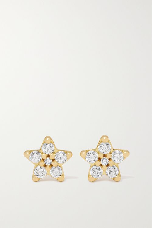 Shooting Stars Small 18-karat Gold Diamond Earrings - One size