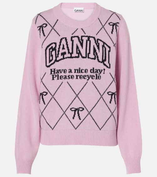 Logo intarsia wool-blend sweater
