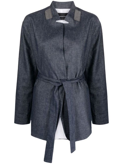Belted wrap jacket - Blue