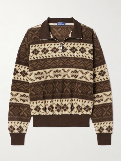 Fair Isle Recycled-fleece Sweatshirt