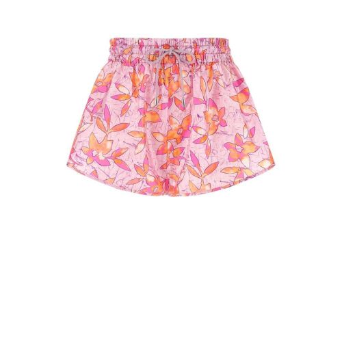 Floral-Print Polyamide Shorts — Pink