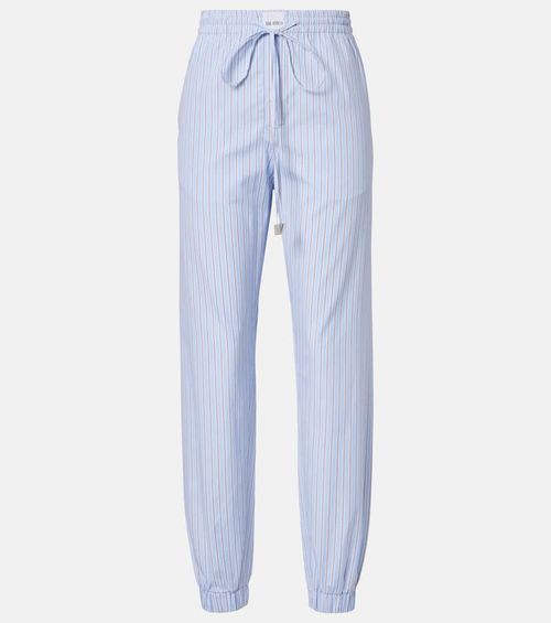 Striped cotton tapered pants