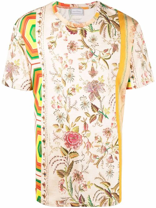 Febo mix-print T-shirt - Neutrals