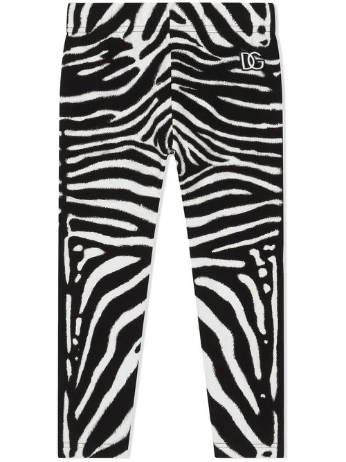 Interlock zebra-print leggings - White