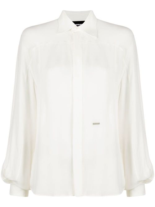 Silk button-up shirt - White