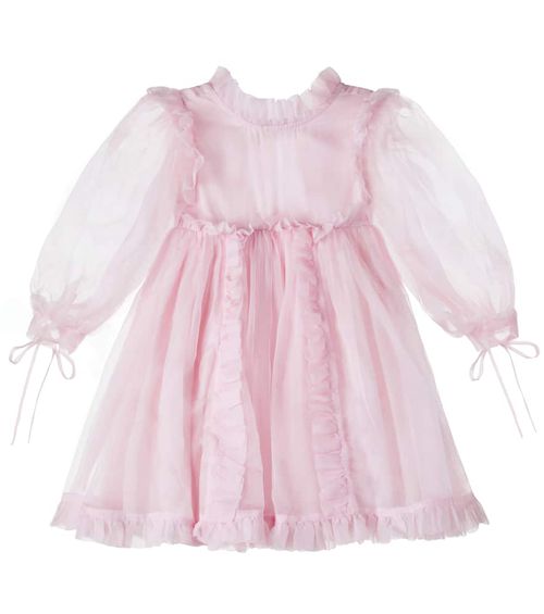 Bow-detail silk organza dress
