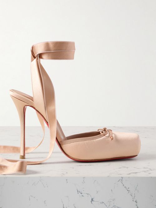 Cassia 100 Bow-detailed Satin-crepe Pumps - Pink
