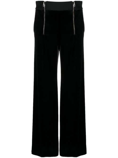 High-waisted wide-leg trousers - Black