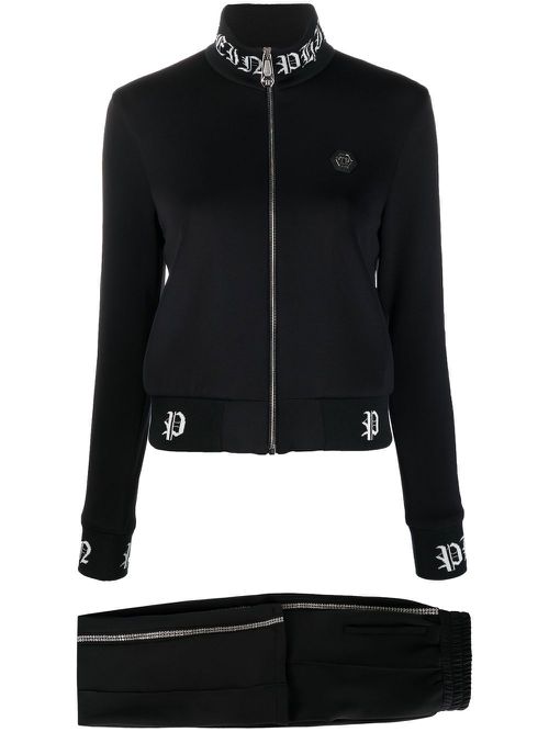 Gothic-logo tracksuit - Black