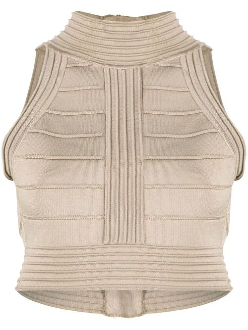 Seam detailed crop top - Neutrals