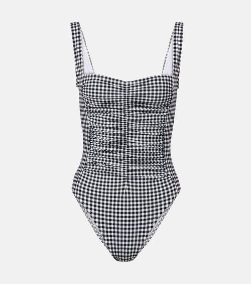 Ruched gingham swimsuit