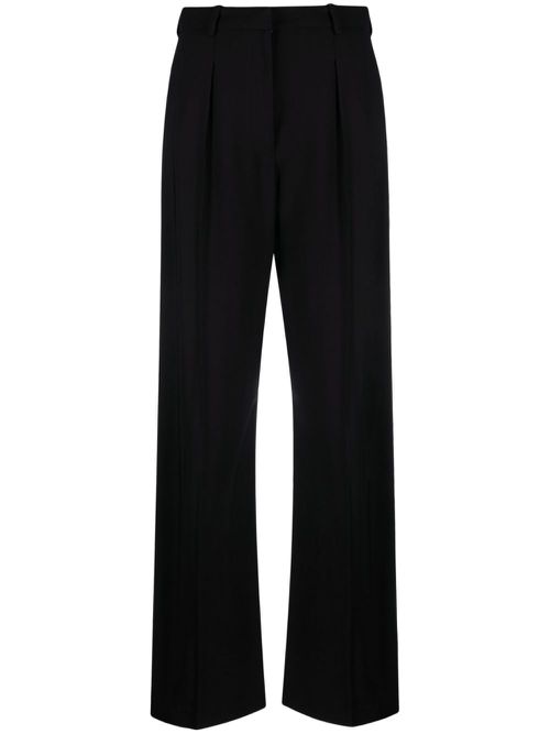 Pressed-crease straight-leg trousers - Black