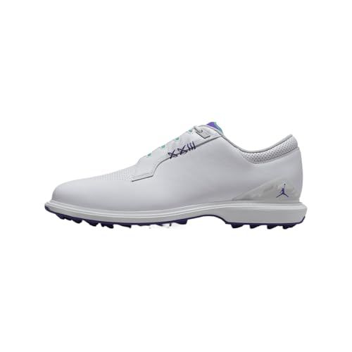 Jordan ADG 5 Golf Shoes (FQ6642-001, Black/Metallic Silver/Blue Tint/Fire Red)