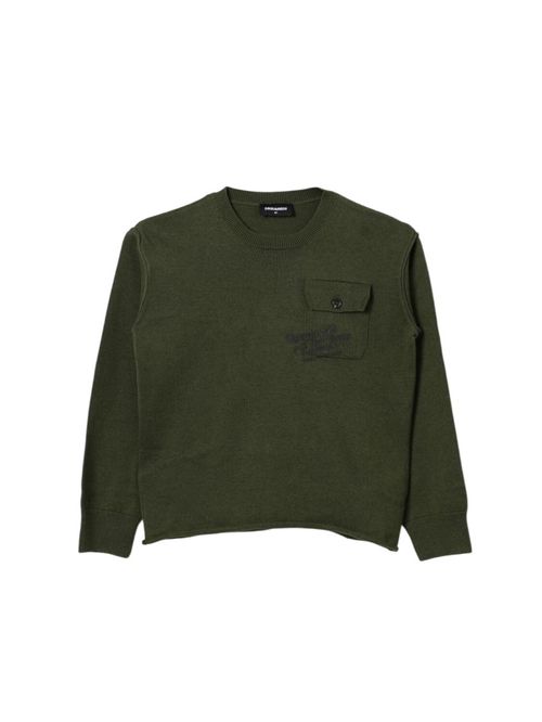 Girls Dark Green Regular-fit Sweater