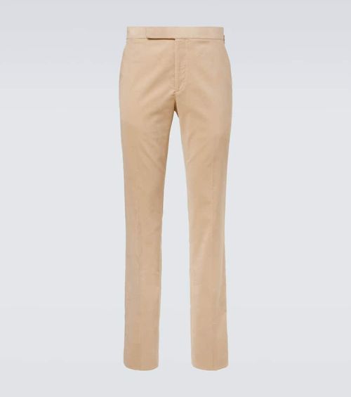 Cotton corduroy straight pants