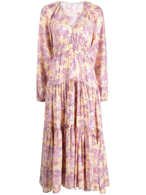 Iman floral-print ruffled dress - Multicolour