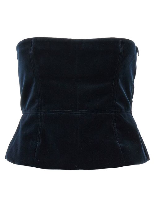 -Velvet Top Top Blu-Donna