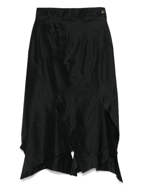 2010s asymmetric midi skirt - Black