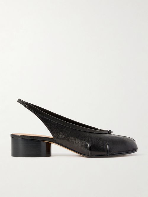 Tabi Split-toe Leather Slingback Pumps