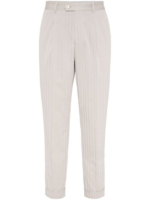 Striped tailored trousers - Neutrals