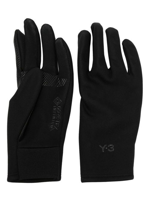 Logo-embossed anti-slip gloves - Black
