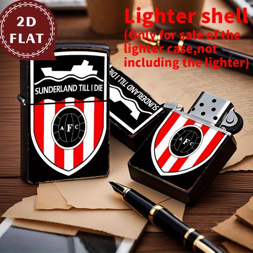 TEMU 2d Flat, Metal Lighter Case - Vintage Football , Durable Protective Cover, No Battery Needed, Stylish Gift For lighter Not Included