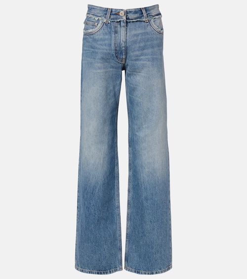 Mid-rise wide-leg jeans