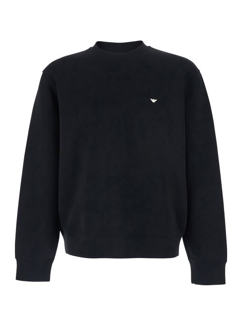 Logo-Embroidered Cotton Blend Sweatshirt — Black