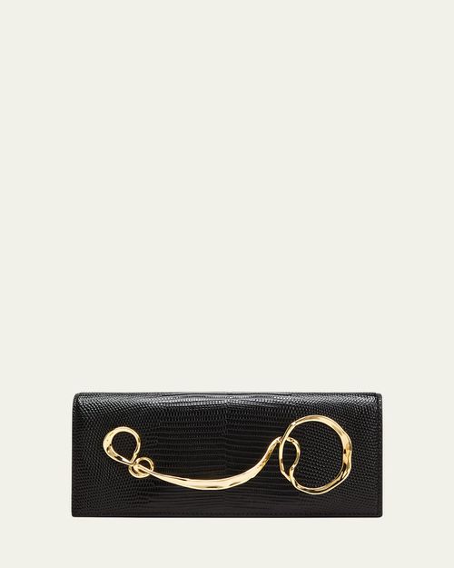 Twisted Gold Side Handle Clutch Purse