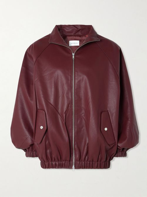 Senta Oversized Bomber Jacket - Burgundy