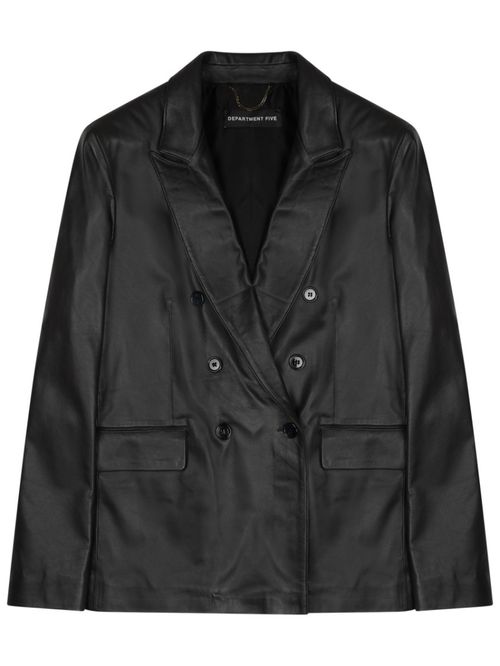 Black Solid Notched Lapel Jacket