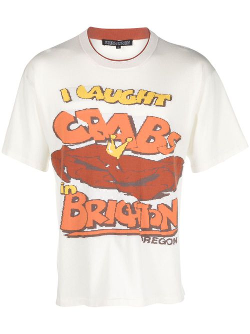 Graphic-print short-sleeve T-shirt - White