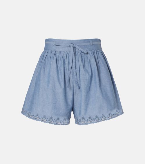 Elowen lace-trimmed cotton shorts