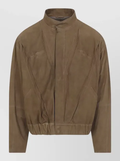 Giorgio Armani - jacket elastic hem front pockets high collar