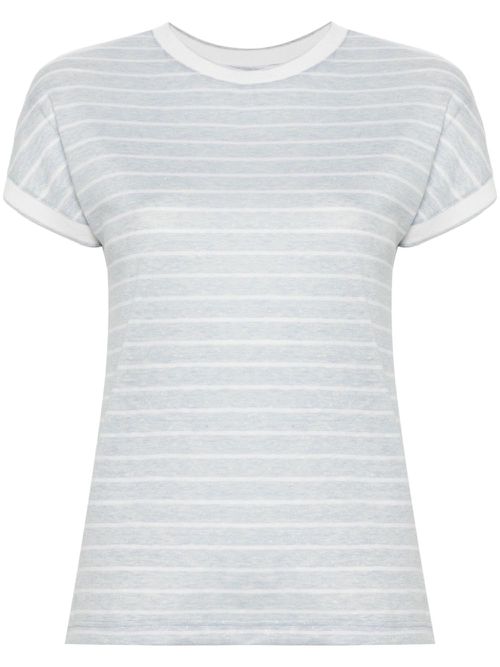 Striped crew neck T-shirt - Blue
